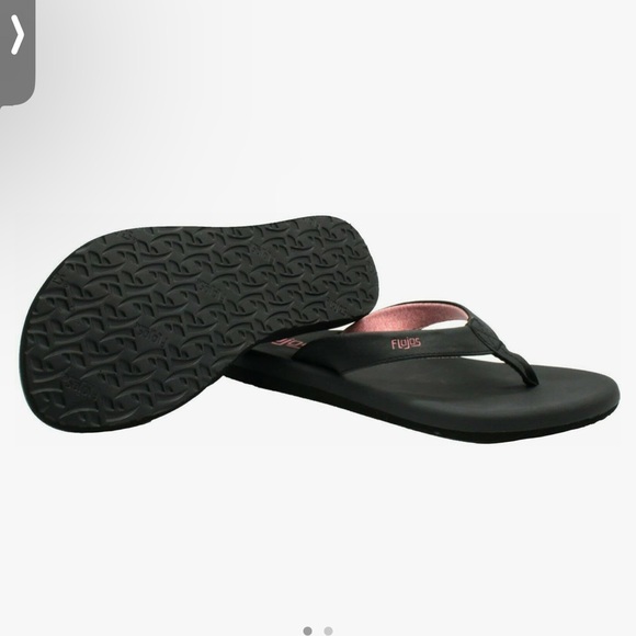 New Flojos women black memory foam flip flops 10 - Picture 2 of 7